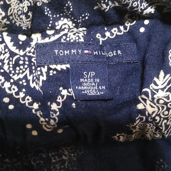 TOMMY HILFIGER  blue & cream maxi-dress with adjustable spaghetti straps - Picture 6 of 8